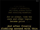 Text scrolling graphic effect screenshot
